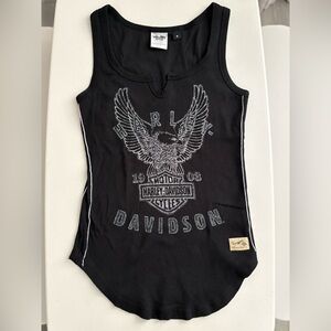 Harley-Davidson Black Tank Top with White Graphic